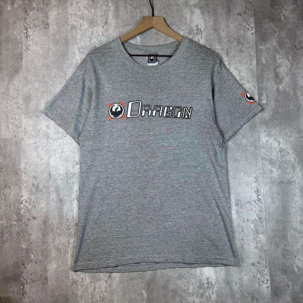 Y2K Skate Dragon Mens Gray Tee M